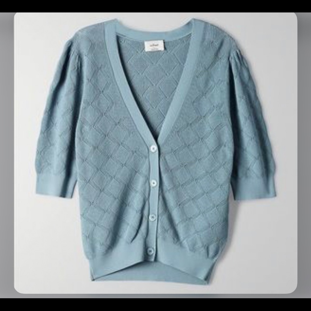 Wilfred dainty cardigan blue sz s in sage stone